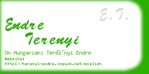 endre terenyi business card